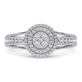 Photo of London 1/3 ct tw. Diamond Round Cluster Engagement Ring 950 Platinum [BT5035PE-C000]