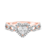 Photo of Ellen 3/4 ct tw. Diamond Heart Cluster Engagement Ring 14K Rose Gold [BT478RE-C000]