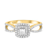 Photo of Shamir 3/4 ct tw. Diamond Princess Solitaire Engagement Ring 10K Yellow Gold [BT202YE-P023]