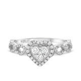 Photo of Ellen 3/4 ct tw. Diamond Heart Cluster Engagement Ring 10K White Gold [BT478WE-C000]
