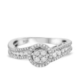 Photo of Astrid 3/4 ct tw. Diamond Round Cluster Engagement Ring 14K White Gold [BT492WE-C000]
