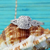 Photo of Morgan 2/3 ct tw. Diamond Cushion Cluster Engagement Ring 10K Yellow Gold [BT431YE-C000]