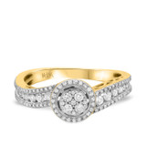 Photo of Astrid 3/4 ct tw. Diamond Round Cluster Engagement Ring 10K Yellow Gold [BT492YE-C000]