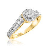 Photo of Astrid 3/4 ct tw. Diamond Round Cluster Engagement Ring 10K Yellow Gold [BT492YE-C000]
