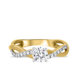 Photo of Aldric 1 ct tw. Lab Grown Round Solitaire Diamond Engagement Ring 10K Yellow Gold [BT5861YE-L070]