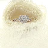 Photo of Ellen 3/4 ct tw. Diamond Heart Cluster Engagement Ring 14K White Gold [BT478WE-C000]