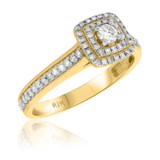 Photo of Louis 1/2 ct tw. Diamond Cushion Cluster Engagement Ring 10K Yellow Gold [BT498YE-C000]