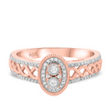Photo of Zoey 1/3 cttw Oval Cut Engagement Ring 10K Rose Gold [BT208RE-C000]