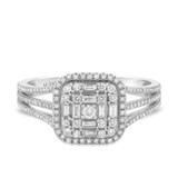 Photo of Kai 3/4 ct tw. Diamond Fancy Cluster Engagement Ring 10K White Gold [BT483WE-C000]