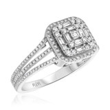 Photo of Kai 3/4 cttw Fancy Diamond Engagement Ring 10K White Gold [BT483WE-C000]