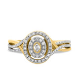 Photo of Opheila 1/2 ct tw. Diamond Oval Cluster Engagement Ring 14K Yellow Gold [BT475YE-C000]