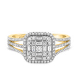 Photo of Kai 3/4 ct tw. Diamond Fancy Cluster Engagement Ring 14K Yellow Gold [BT483YE-C000]