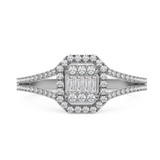 Photo of Clarie 1/2 ct tw. Diamond Fancy Cluster Engagement Ring 14K White Gold [BT479WE-C000]