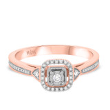 Photo of Ida 1/5 ct tw. Diamond Princess Cluster Engagement Ring 10K Rose Gold [BT204RE-C000]
