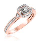 Photo of Ida 1/5 ct tw. Diamond Princess Cluster Engagement Ring 14K Rose Gold [BT204RE-C000]