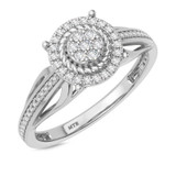 Photo of Eames 1/4 ct tw. Diamond Round Cluster Engagement Ring 10K White Gold [BT209WE-C000]