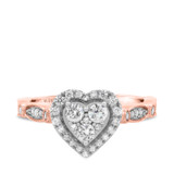 Photo of Sisu 3/4 ct tw. Lab Grown Diamond Heart Cluster Engagement Ring 14K Rose Gold [BT5863RE-C000]