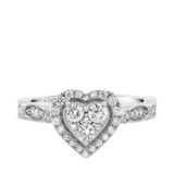 Photo of Sisu 3/4 ct tw. Lab Grown Diamond Heart Cluster Engagement Ring 10K White Gold [BT5863WE-C000]