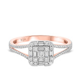 Photo of Elijah 1/2 ct tw. Diamond Fancy Cluster Engagement Ring 10K Rose Gold [BT485RE-C000]