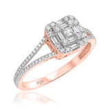 Photo of Elijah 1/2 ct tw. Diamond Fancy Cluster Engagement Ring 14K Rose Gold [BT485RE-C000]