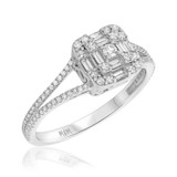 Photo of Elijah 1/2 cttw Fancy Diamond Engagement Ring 10K White Gold [BT485WE-C000]