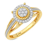 Photo of Eames 1/4 ct tw. Diamond Round Cluster Engagement Ring 14K Yellow Gold [BT209YE-C000]