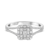 Photo of Elijah 1/2 ct tw. Diamond Fancy Cluster Engagement Ring 14K White Gold [BT485WE-C000]