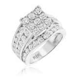 Photo of Chanetelle 3 ct tw. Diamond Princess Cluster Engagement Ring 14K White Gold [BT441WE-C000]