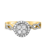 Photo of Angelina 5/8 ct tw. Diamond Round Cluster Engagement Ring 14K Yellow Gold [BT434YE-C000]