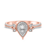 Photo of Edith 1/4 cttw Pear Cut Engagement Ring 10K Rose Gold [BT206RE-C000]