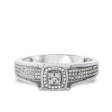 Photo of Casey 1/6 ct tw. Diamond Fancy Cluster Engagement Ring 10K White Gold [BT429WE-C000]