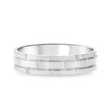 Photo of Winslow Traditional Mens Wedding Band 14K White Gold. [BT5307WM]
