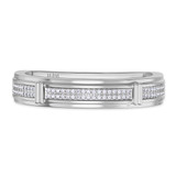 Photo of Declan 1/5 cttw Mens Diamond Wedding Band 14K White Gold [BT482WM]