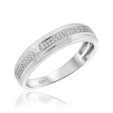 Photo of Amelia 1/7 ct tw. Diamond Mens Band 14K White Gold [BT487WM]