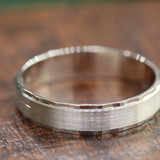 Photo of Jaiden Traditional Mens Wedding Band 14K White Gold. [BT5308WM]