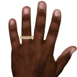 Photo of Sadie 3/4 cttw Mens Diamond Wedding Band 10K Yellow Gold [BT477YM] [HT-4]