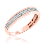 Photo of Charlie 3/8 cttw Mens Diamond Wedding Band 10K Rose Gold [BT484RM]