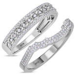 Photo of Sadie 1 ct tw. Diamond Wedding Band Set 10K White Gold [WB477W]
