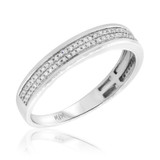 Photo of Charlie 1/2 ct tw. Diamond Wedding Band Set 10K White Gold [BT484WM]