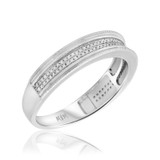 Photo of Evangeline 1/4 ct tw. Diamond Wedding Band Set 10K White Gold [BT491WM]