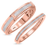 Photo of Declan 1/3 ct tw. Diamond Wedding Band Set 14K Rose Gold [WB482R]
