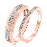 Photo of Amelia 1/4 ct tw. Diamond Wedding Band Set 14K Rose Gold [WB487R]