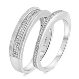 Photo of Evangeline 1/4 ct tw. Diamond Wedding Band Set 14K White Gold [WB491W]