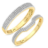 Photo of Clarie 1/2 ct tw. Diamond Wedding Band Set 14K Yellow Gold [WB479Y]