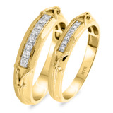 Photo of Nora 1/3 cttw His and Hers Matching Wedding Band Set 14K Yellow Gold [WB210Y]