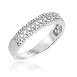 Photo of Zoey 3/8 ct tw. Diamond Wedding Band Set 14K White Gold [BT208WM]