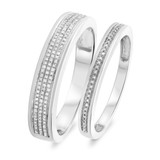 Photo of Shelby 1/5 ct tw. Diamond Wedding Band Set 14K White Gold [WB433W]