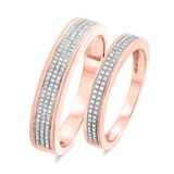 Photo of Casey 1/3 ct tw. Diamond Wedding Band Set 10K Rose Gold [WB429R]
