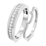 Photo of Morgan 1/2 ct tw. Diamond Wedding Band Set 10K White Gold [WB431W]
