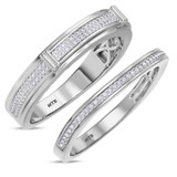 Photo of Declan 1/3 ct tw. Diamond Wedding Band Set 14K White Gold [WB482W]